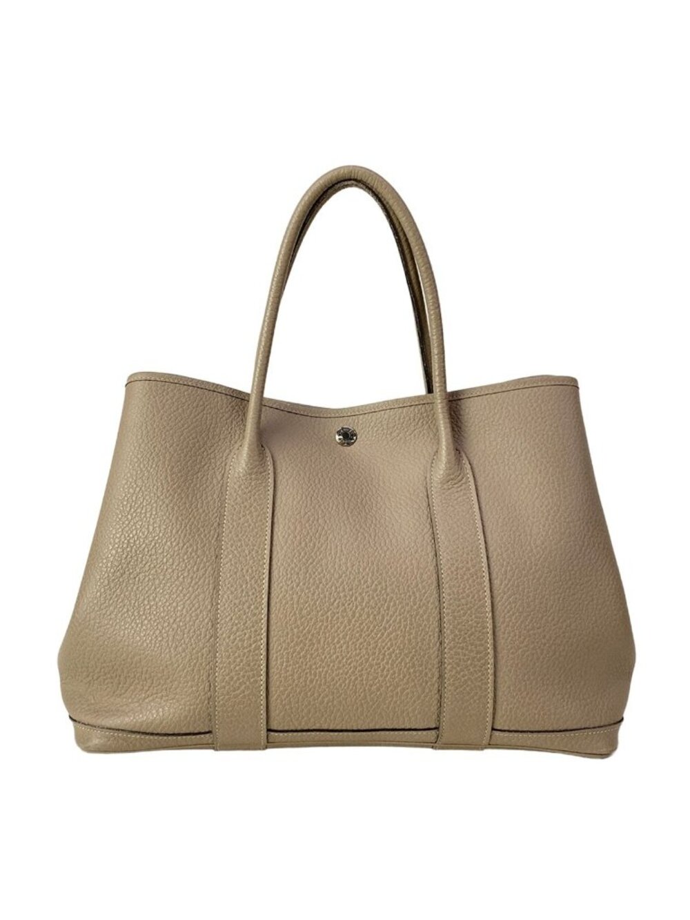 Hermes Tote Garden Party PM Tourtiere Gray Silver